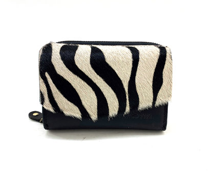 Koeienhuid portemonnee zebra print met RIFD