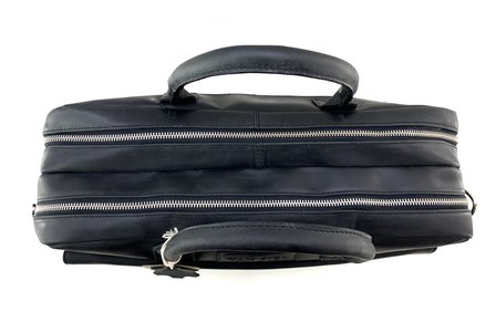 Lederen Van Fiel laptoptas 17 inch zwart 