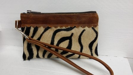 Koeienhuid etui-tasje zebra print