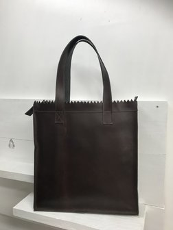 Koeienhuid Shopper tas bruin/wit