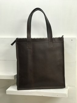 Koeienhuid Shopper tas bruin/wit