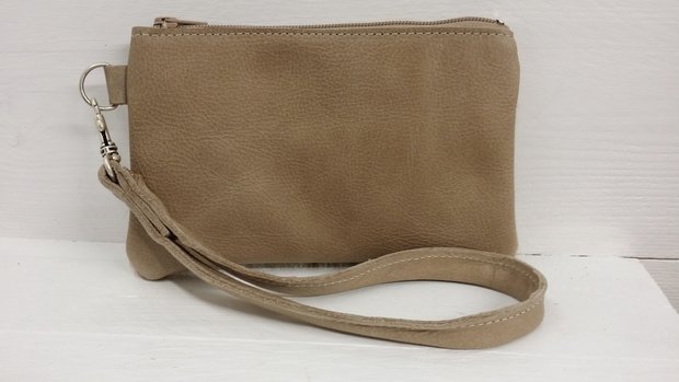 Koeienhuid etui-tasje camel kleur