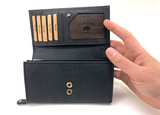 Lederen portemonnee RFID Van Fiel zwart_