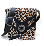 Koeienhuid Dames tas Lina leather/Van Fiel met luipaard print Koeienhuid Dames tas Lina leather/Van Fiel met luipaard print