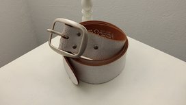 Damesriem leder gebroken wit 