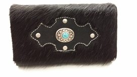 Koeienhuid dames portemonnee zwart-wit