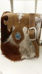 Koeienhuid dames tas lichtbruin 
